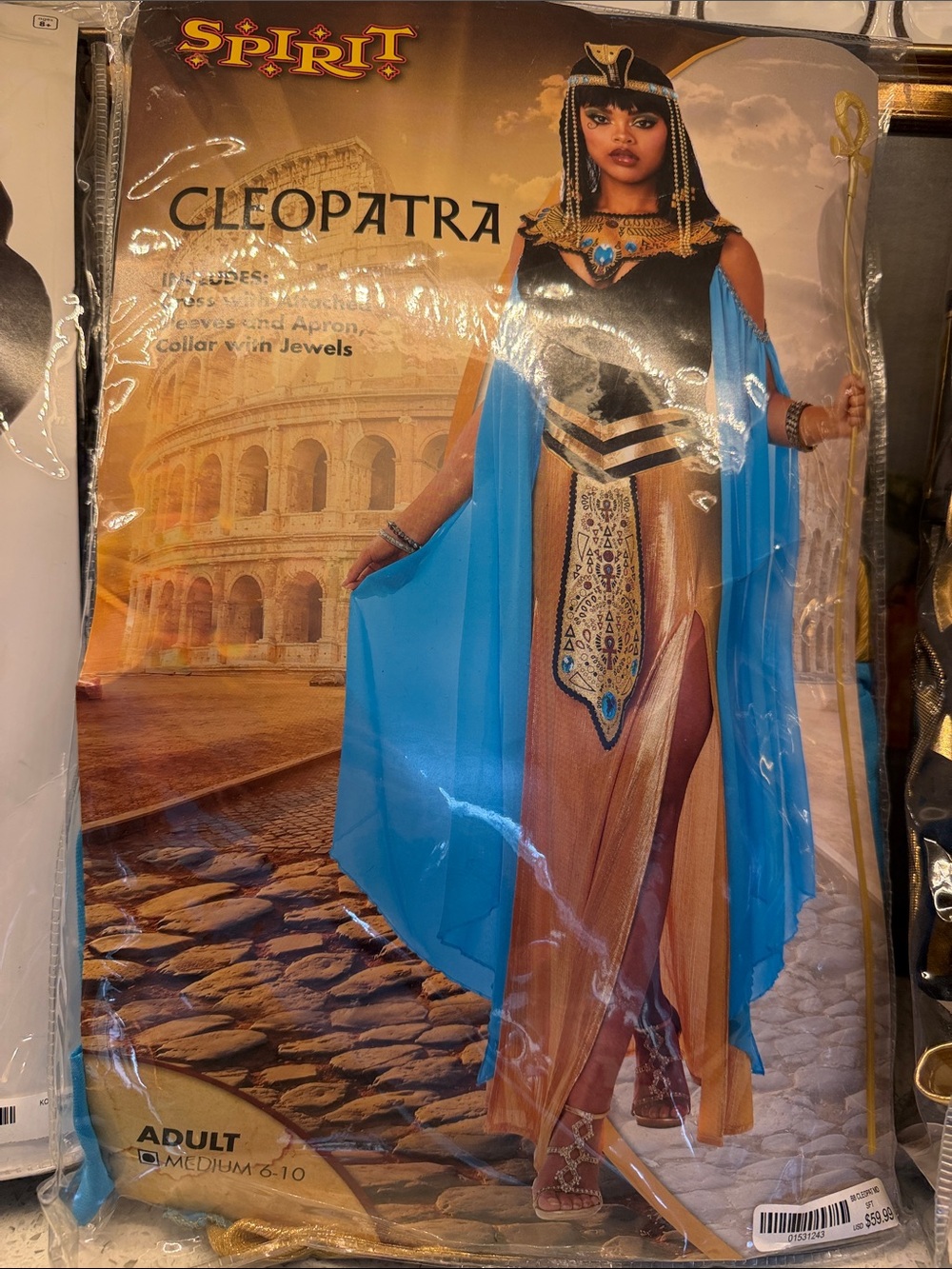 Spirit Women's Blue and Gold Cleopatra Costume Dress